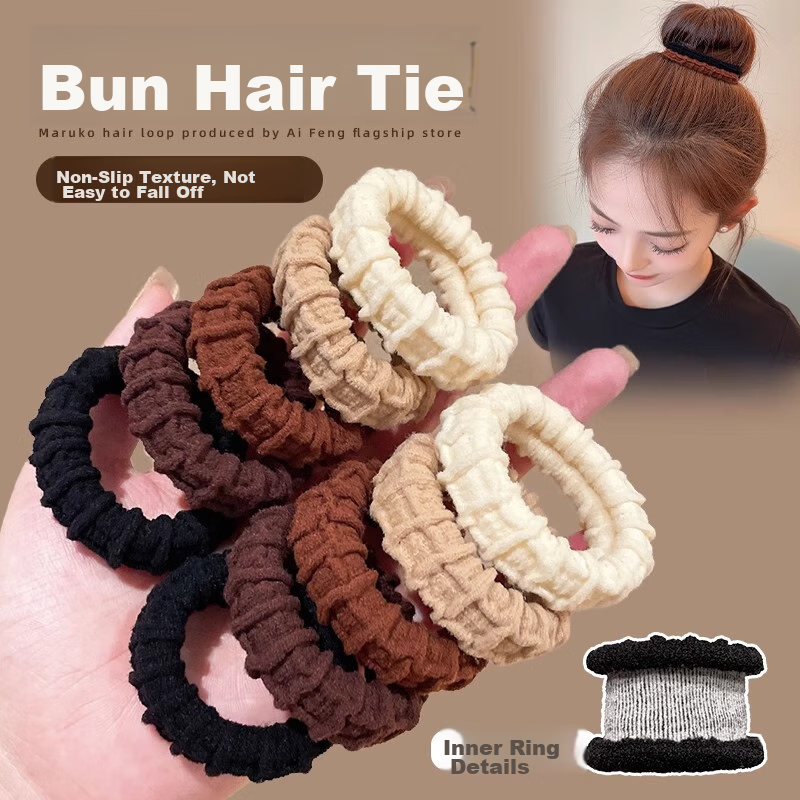 Royal Code Thickened Hair Bun Elastic Band High-End Hair Tie for Women Autumn Winter High Elastic Durable Hair Rope Leather Hair Accessory 4