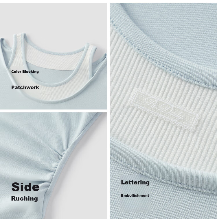 Semir Mall Style | Women's Summer Short Sleeve T-Shirt, Short Slim Fit, Fake Two-Piece, 2026 Versatile Slimming 101326100042 10