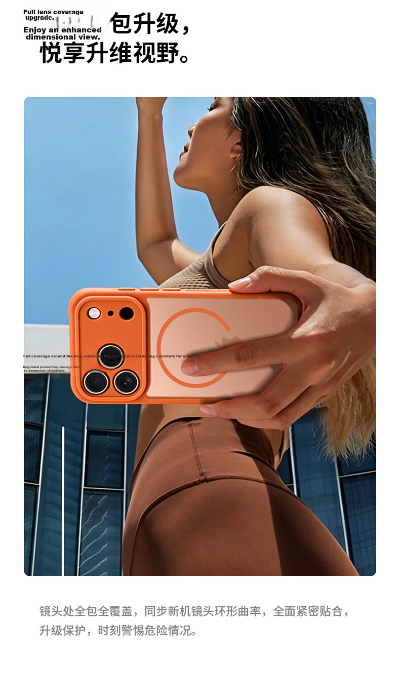 SHIYONG Compatible with iPhone 17 Pro Max Case, Magsafe Magnetic Matte Texture Heat Dissipation Full Coverage Shockproof Protective Cover for Men and Women, New Orange 13