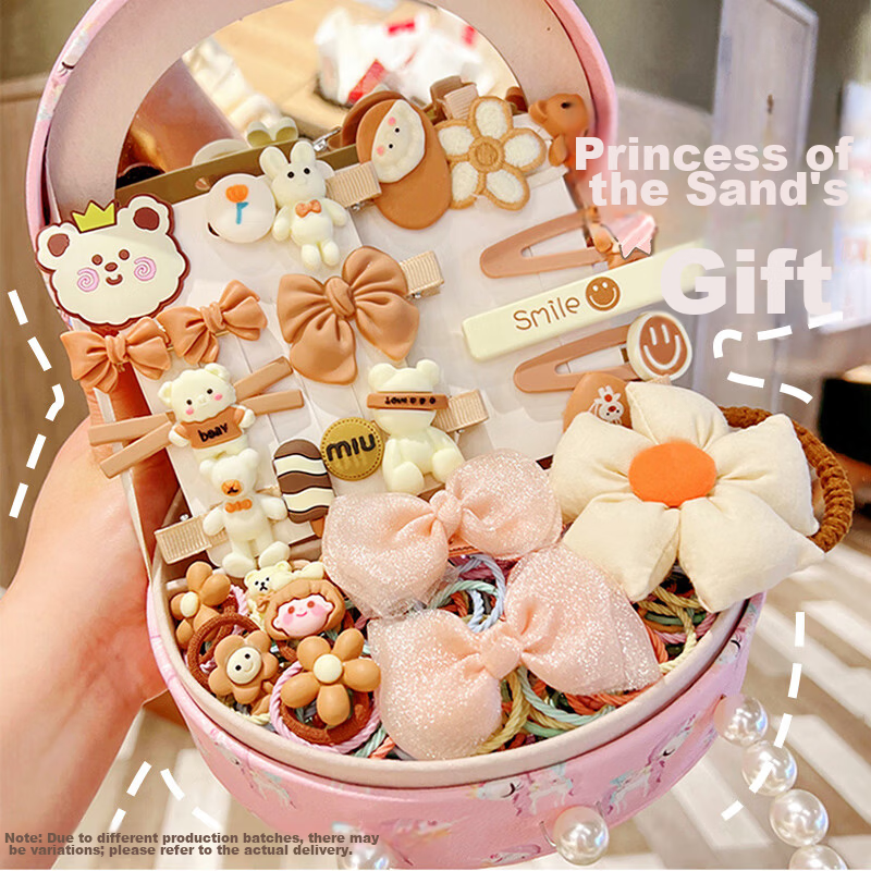 Beimuxing Children's Toys Girls 3-6 Years Hair Accessories Gift Box Hair Clip Jewelry Set Birthday Gift for Girls