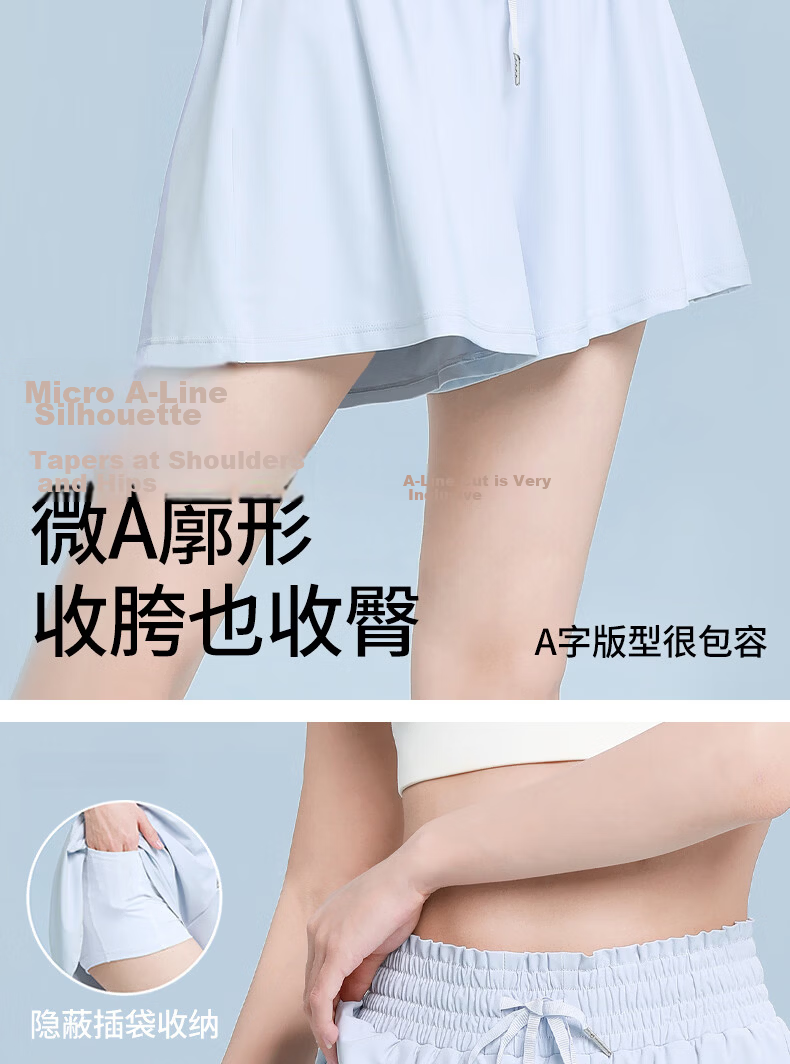 Free Style Women's Two-in-One Loose Sports Shorts Anti-Exposure Running Fitness Training Pilates Yoga Skort 10