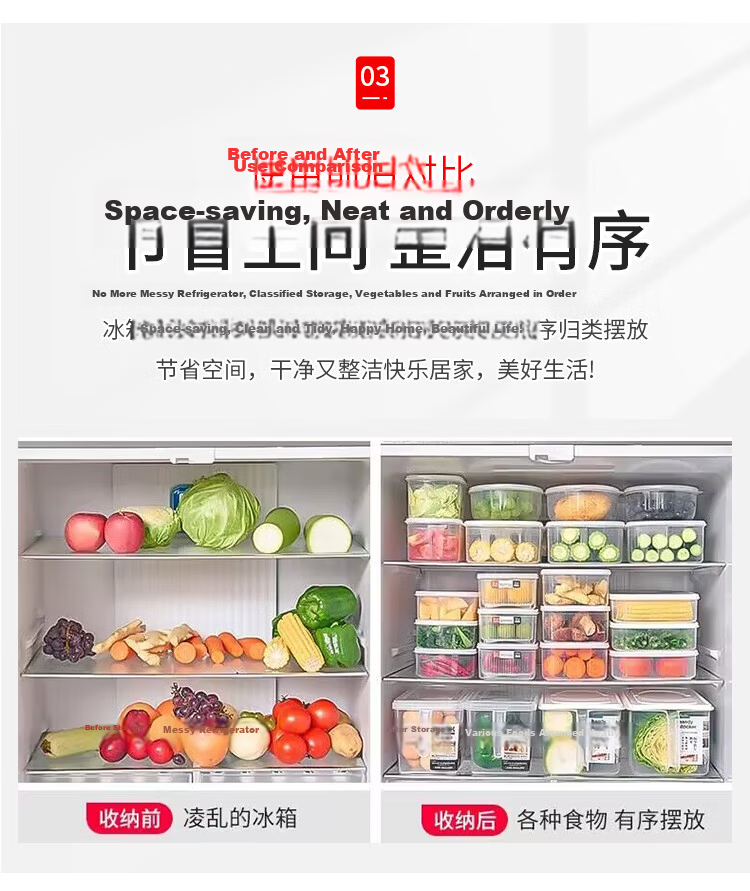 KATEI STORY Japanese Imported Refrigerator Freezer Meat Storage Container, Food-Grade Onion Ginger Garlic Storage Box, Frozen Sealed Container 5