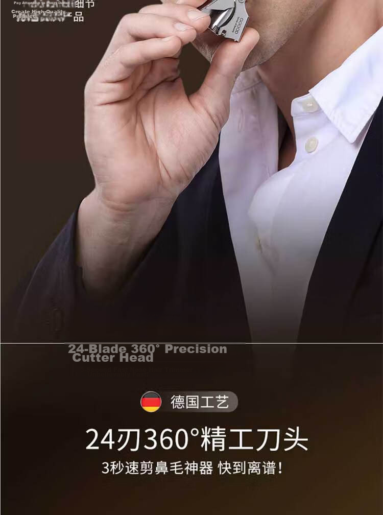 Goood German High-Quality Stainless Steel Manual Nose Hair Trimmer for Men Grooming Kit 3