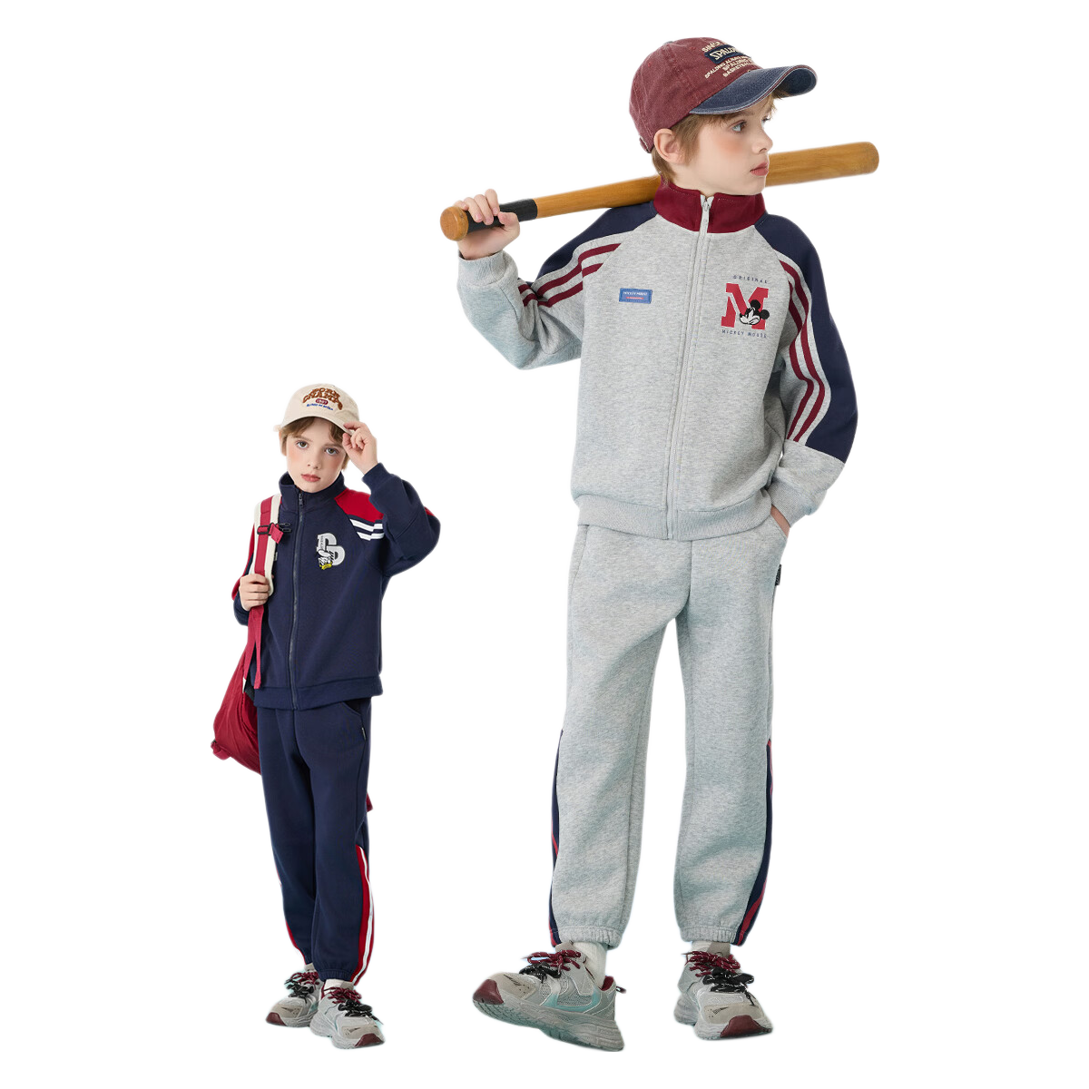 Disney Boys' Sportswear Set Children's Zip Jacket and Pants 2026 Spring New Trendy Two-Piece for Older Kids
