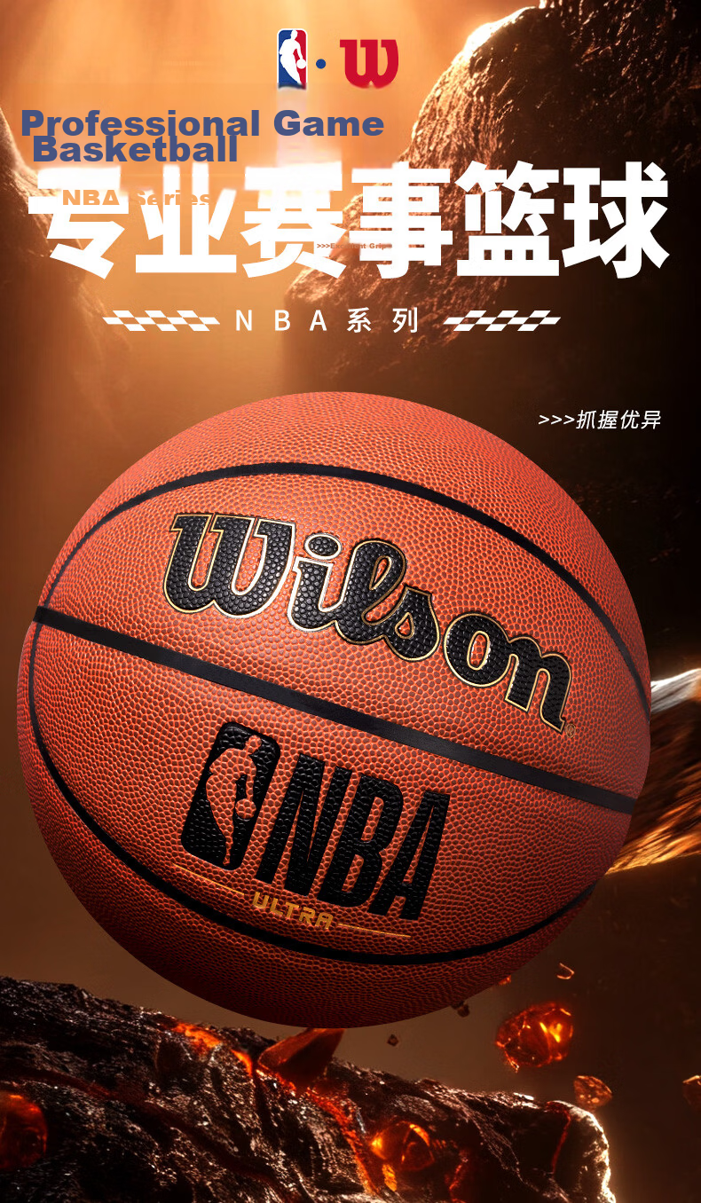 Wilson No. 7 Basketball, PU Material, Suitable for Indoor And Outdoor Use, Standard Competition Ball 1
