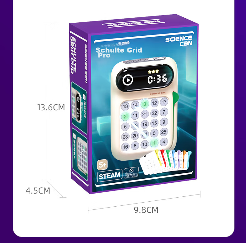 Science Can Schulte Grid Game Educational Toy for Children Ages 5-12 Focus and Attention Training Birthday Gift 24