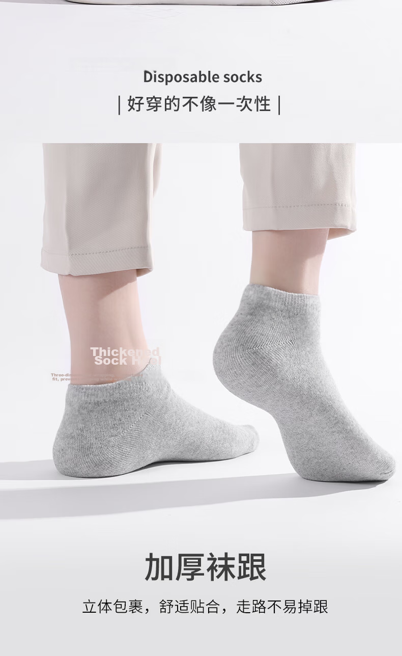 Etravel Disposable Self-Comfortable Daily Short Socks [10 Pairs], Business Travel Comfortable Sweat-Absorbing, Black 4