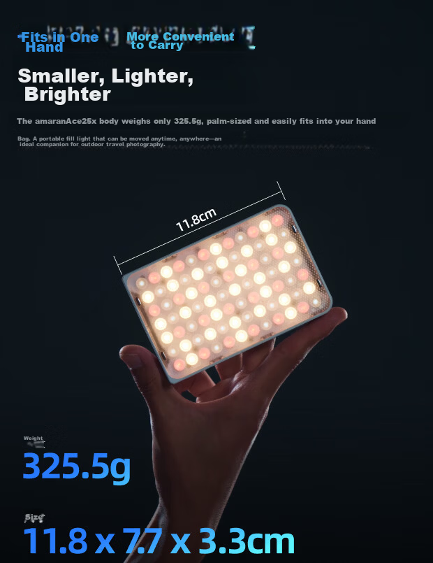Aputure Ace 25x 25c Handheld Portable Fill Light Video Portrait Outdoor Magnetic Constant Light Travel Outdoor Live Streaming Photography LED Light 11