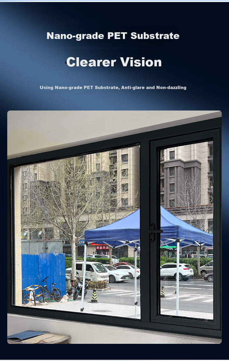 Xiruo Window Sunshade Heat Insulation Film UV Protection Glass Sticker Light Blocking Balcony Privacy One-Way Vision Film 8