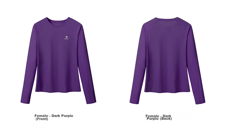 CAMEL Long Sleeve Quick-Dry T-Shirt for Women Running Fitness Crew Neck Sports Top C25CAVL6001 Pink Purple M 26