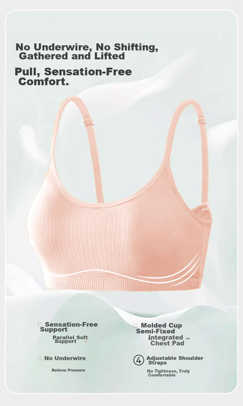 Miiow Disposable Underwear Bra Adjustable Straps Sterilized No-Wash Travel Business Vacation Daily Stripe White M 6