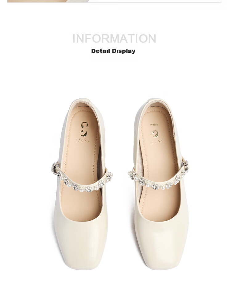 Zhuoshini French Mary Jane Shoes for Women 2026 New Summer Square Toe Low-Cut Leather Chunky Heel Single Shoes with Skirt Champagne Gold Size 35 24