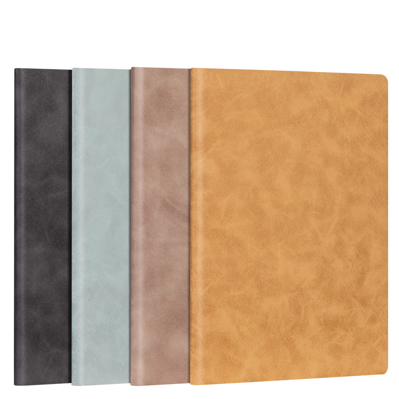 Deli Customizable Notebook Fashionable Leather Cover Business Soft Sheepskin Diary Thickened Meeting Notes A5/80 Sheets Green BP107