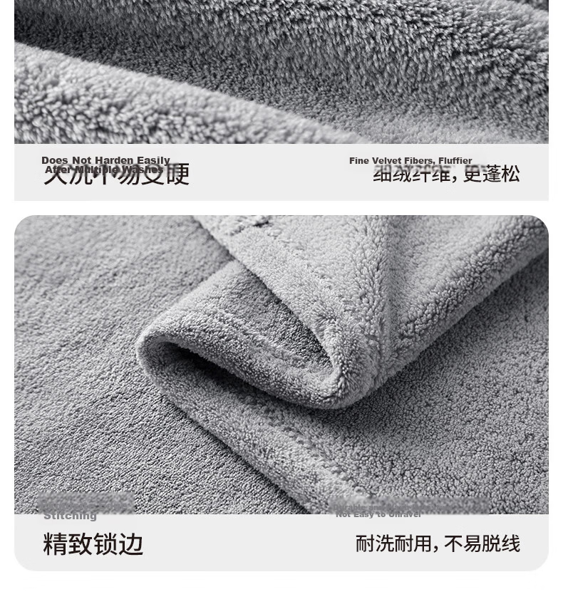 Wuyinliangpin Chenille Hand Towels, 2 Pack, Cute Antibacterial Non-Shedding Hand Towels for Kitchen And Bathroom, Gray And White 19