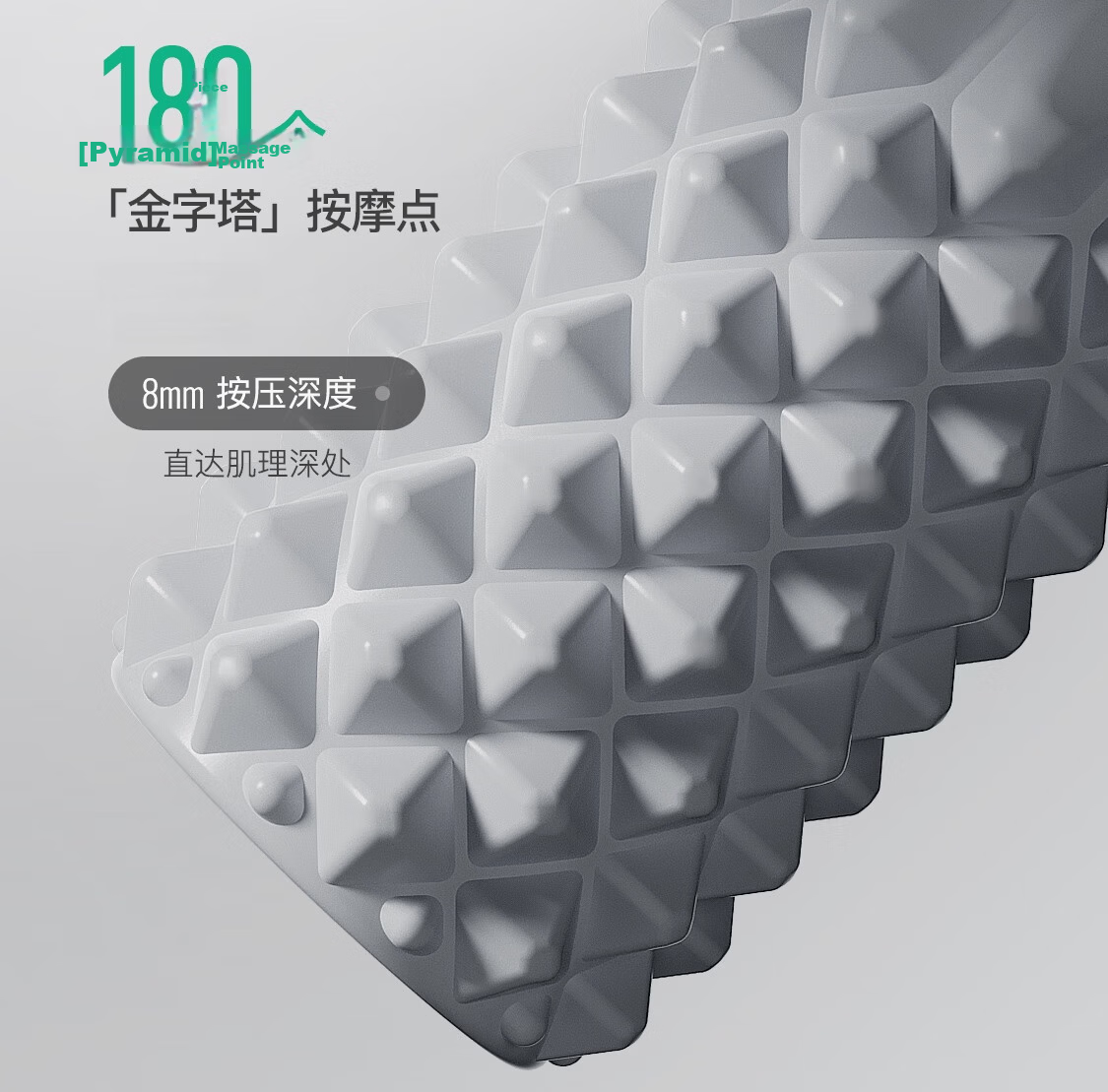 Keep Solid Foam Roller Muscle Relaxation Spiky Massage Stick Roller Yoga Equipment Solid Version 45cm Glacier Gray 11