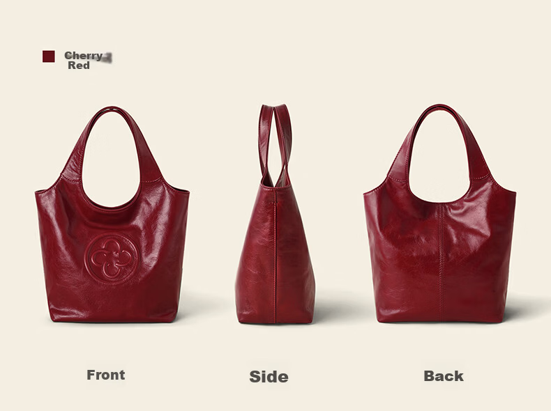 CASSILE Celebrity Style Vegetable Tanned Cowhide Tote Bag Women Luxury Handheld Crossbody Bag Birthday Qixi Festival Gift 66