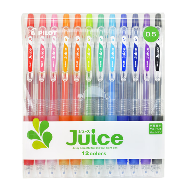 PILOT Juice Gel Pen 0.5mm Colored Retractable Gel Ink Pen Stationery Set 12-Color LJU-120EF-12C