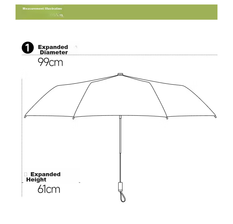 Beneunder UV Protection Sun Umbrella Sunscreen Umbrella Three-Fold Double-Layer Black Coated Rain and Sun Umbrella BM011 Bluebell 30