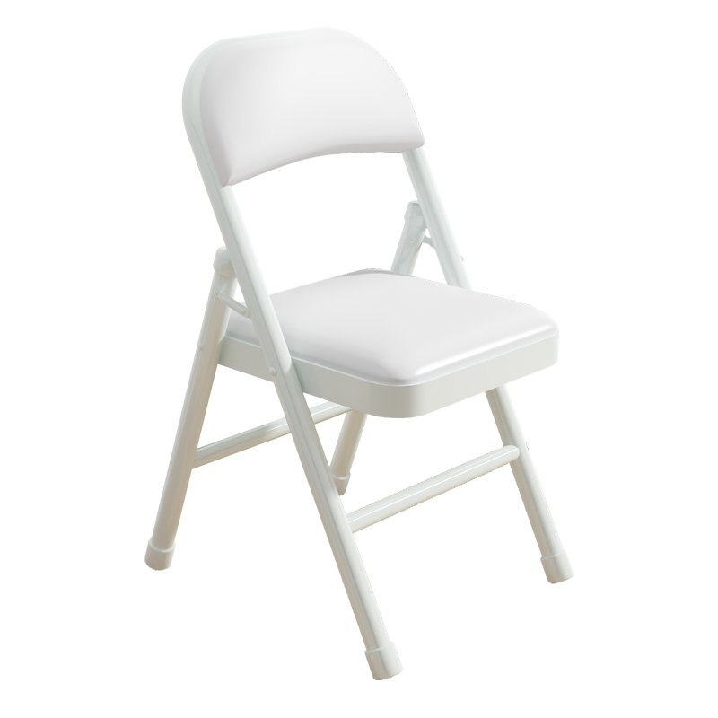 Yimo Folding Chair with Backrest, Portable Dining Chair, Computer Chair, Home Stool, Dormitory Study Chair, Conference Training Office Chair, White
