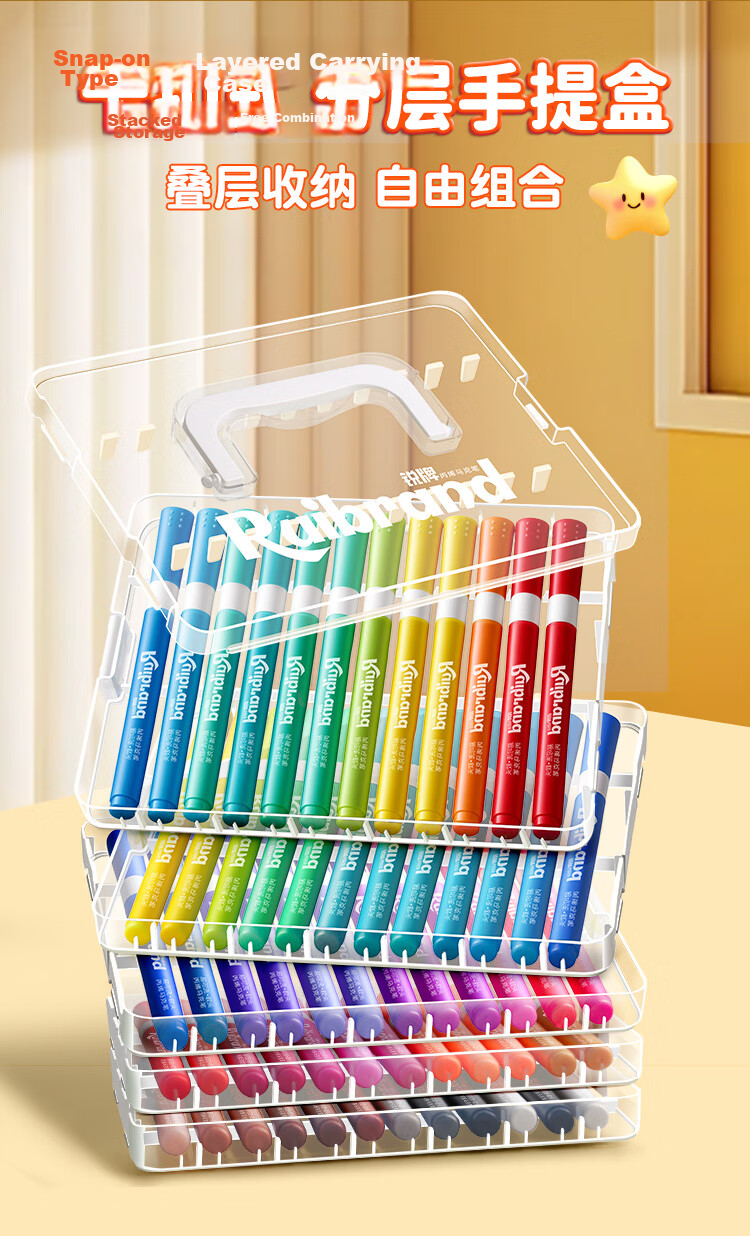 Yuji Soft Tip 48-Color Acrylic Markers, Washable, Colored Pencils, Children's Art Supplies, Elementary School Drawing Pens, Non-Translucent, Layering Capable, Quick-Drying Painting Brushes, Watercolor Pens, Art Educatio 5