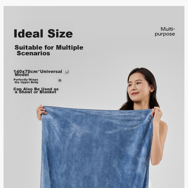 Wuyinliangpin Bath Towel, Antibacterial, Skin-Friendly, Soft, Super Absorbent, Class A, Low Shedding, Thickened High-Quality Adult Large Bath Towel for Couples 9