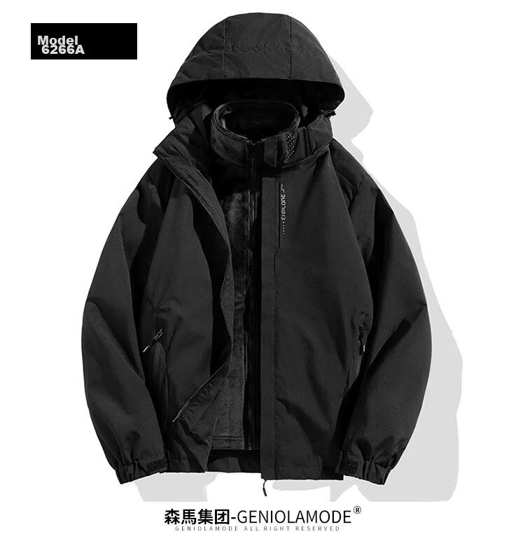GENIOLAMODE Men's Hooded Jacket, Windproof, Water-Repellent, Versatile Outdoor Sports Coat 12