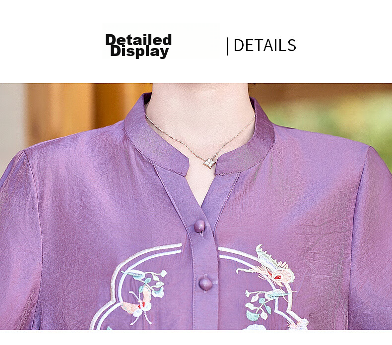 Hodo New Chinese Style Summer Shirt Set for Moms 2026 New 50-60 Years Old Middle-aged and Elderly Women's Two-piece Top Set 21