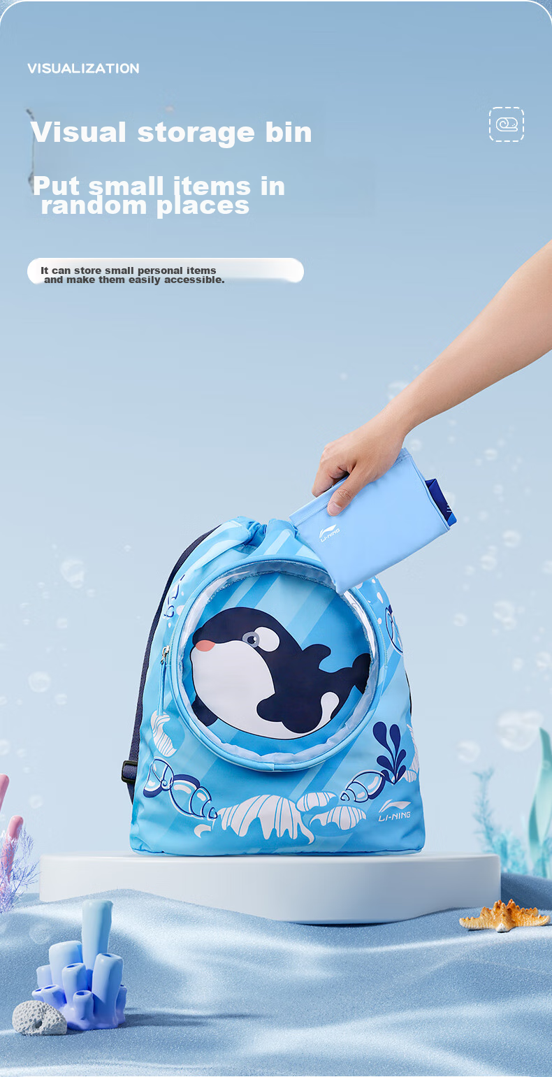 Li-Ning Children's Swim Bag with Wet And Dry Separation, Sports Portable Large Capacity Waterproof Backpack for Boys And Girls 2791 8