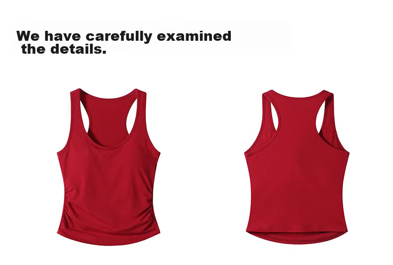 La Chapelle Red Racerback Tank Top with Built-in Padded Bra Summer Inner and Outer Wear Ancola Red S 14