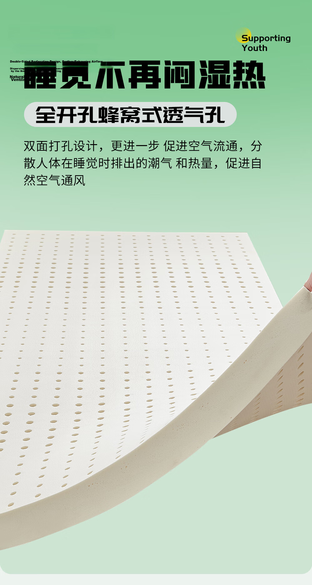 AiDeFuLATEX Latex Mattress, Imported from Thailand, Natural Latex Tatami, Single Bed for Dormitory Or Rental Apartment, 0.9*1.9 Meters, Medium to Firm 9