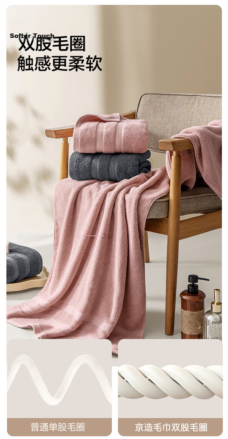 JDJZ 400g Extra Soft Cotton CP Bath Towel A Class Extra Large Thick Absorbent Unisex Bath Towel Grey Blue 7