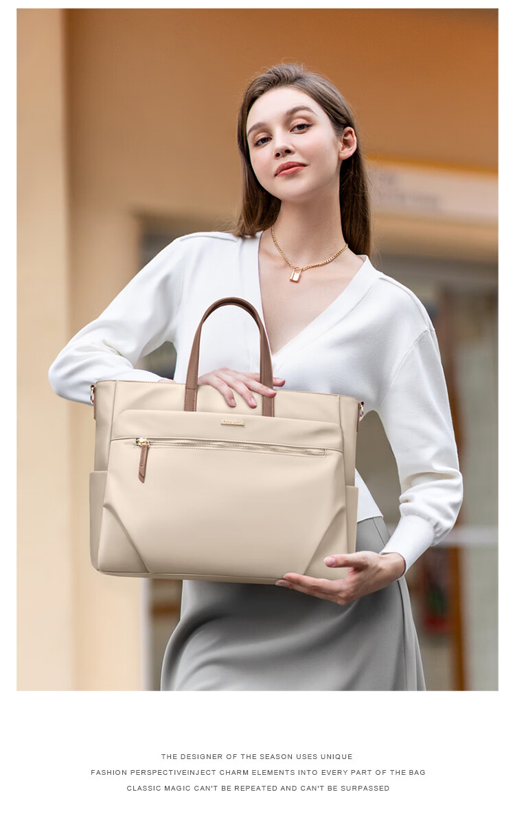 POLO Handbag, Women's Shoulder Bag, Ladies' 14-Inch Laptop Bag, Business Travel Office Bag, Gift for Girlfriend 3