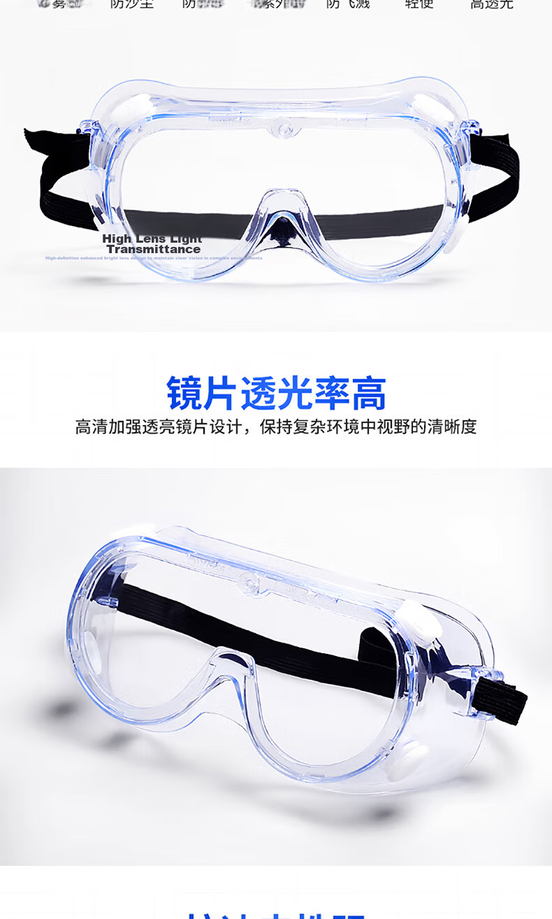 3M 10196 Safety Goggles, Windproof, Dustproof, Impact Resistant, Industrial Protective Eyewear for Cutting And Splashing Protection, 1 Pair 6