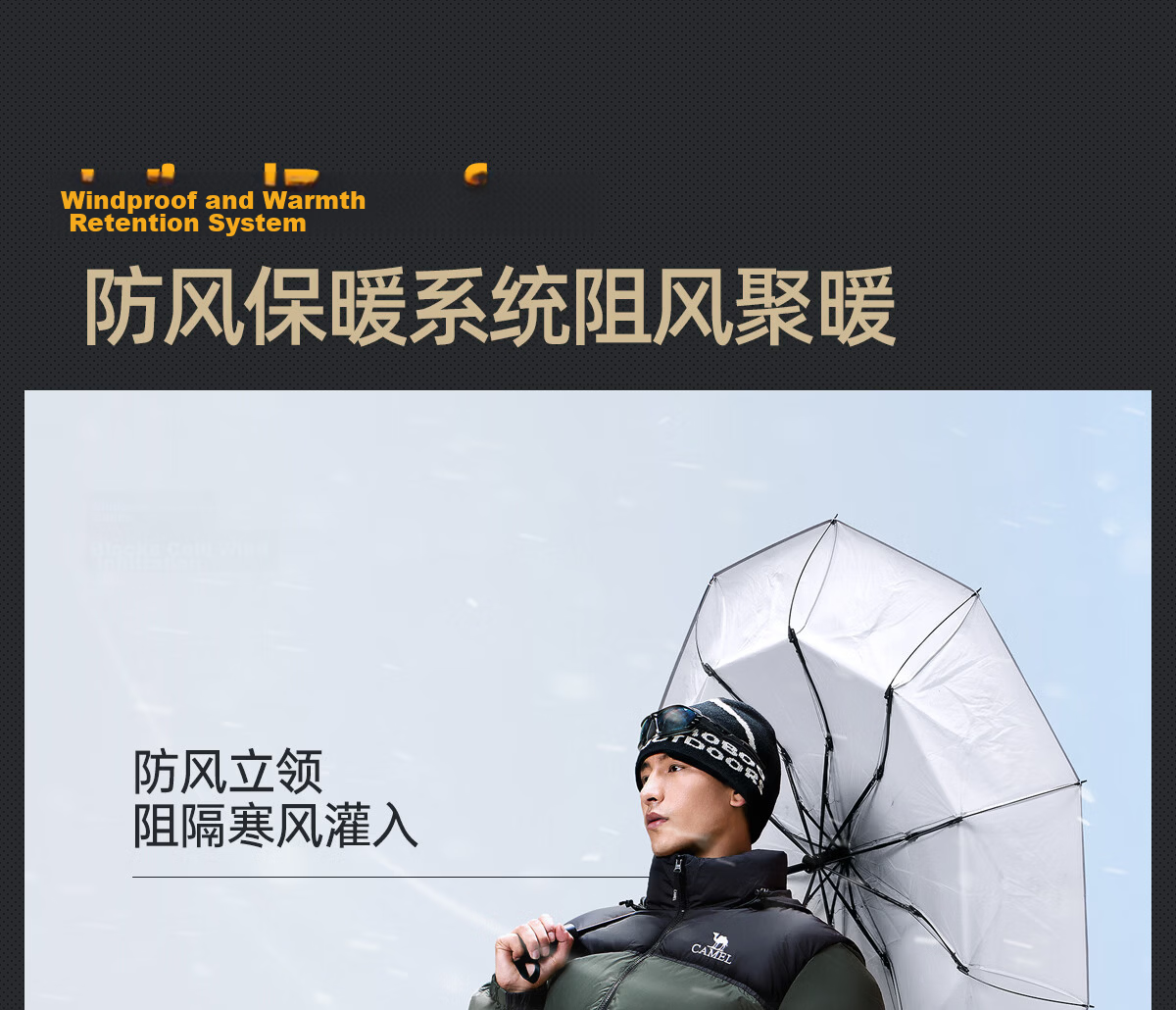 CAMEL Flame Mountain down Jacket 2.0 Wang Junkai Edition [Wang Zhe Kai Armor] Men's Thickened Warm Coat for Winter 19