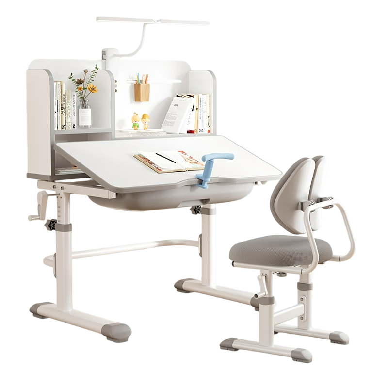 ZUNMIAN Adjustable Study Desk and Chair Set for Children Ages 3-18, 80cm, Suitable for Elementary to High School Students, Home Use