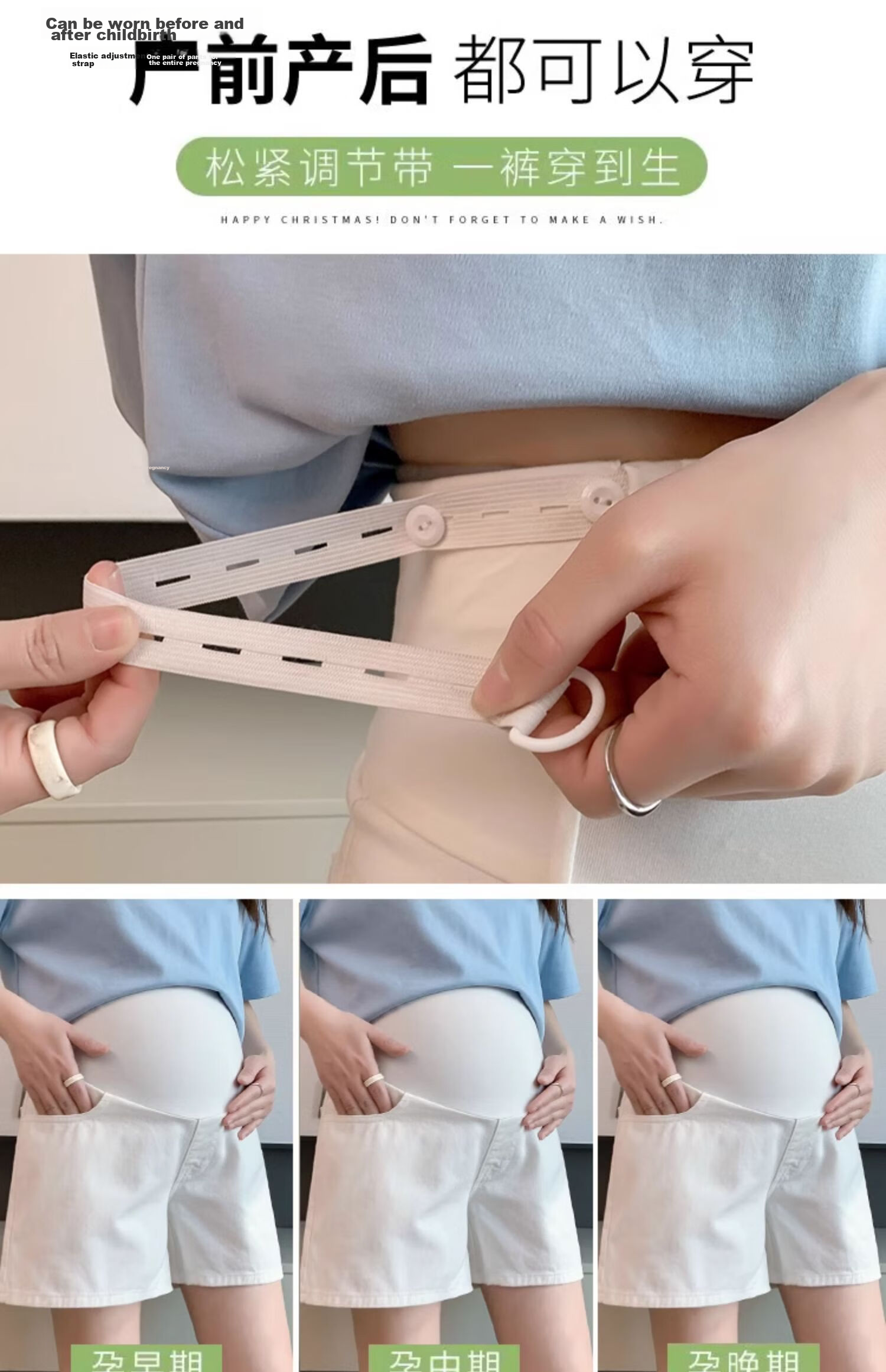 JOYNCLEON Maternity Shorts Summer Thin Cotton Denim Leggings Safety Pants Maternity Wear Off-White L Jyk176505 25