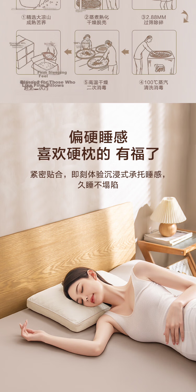 JD Original Sunshine Citrus Buckwheat Pillow, Natural Herbal Fragrance Breathable Adjustable Height Herbal Pillow Core Single Pack 7