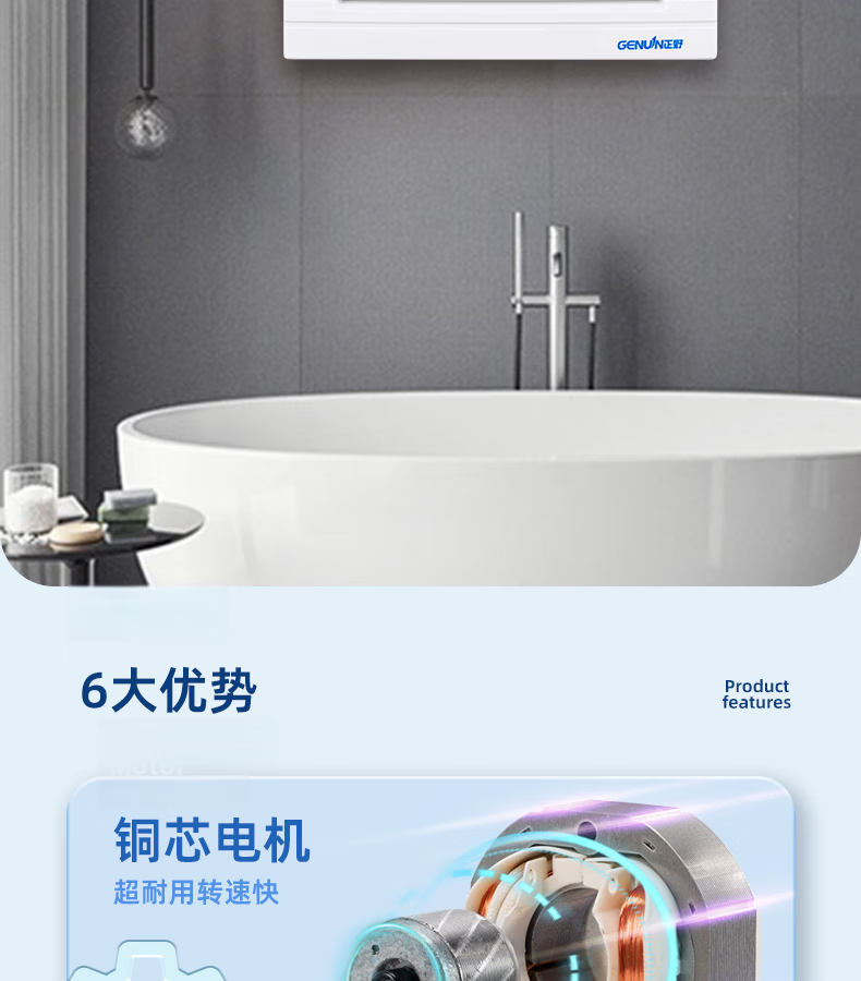 GENUIN Window Ventilation Fan 6-inch APC15X Powerful Low-Noise Exhaust Fan 2