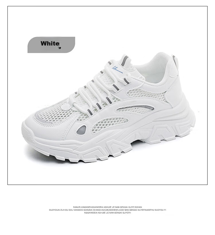 Warrior Official Women's Dad Sneakers 2026 Summer Lightweight Thick-Soled Casual Shoes White Pink Size 37 27