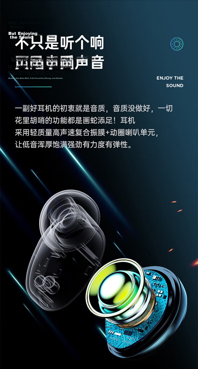 Chuangu Bluetooth Wireless Sports Running In-Ear Earphones Noise Cancelling Waterproof Invisible Mini Gaming Low Latency Long Battery Life High Sound Quality Compatible with Android 6