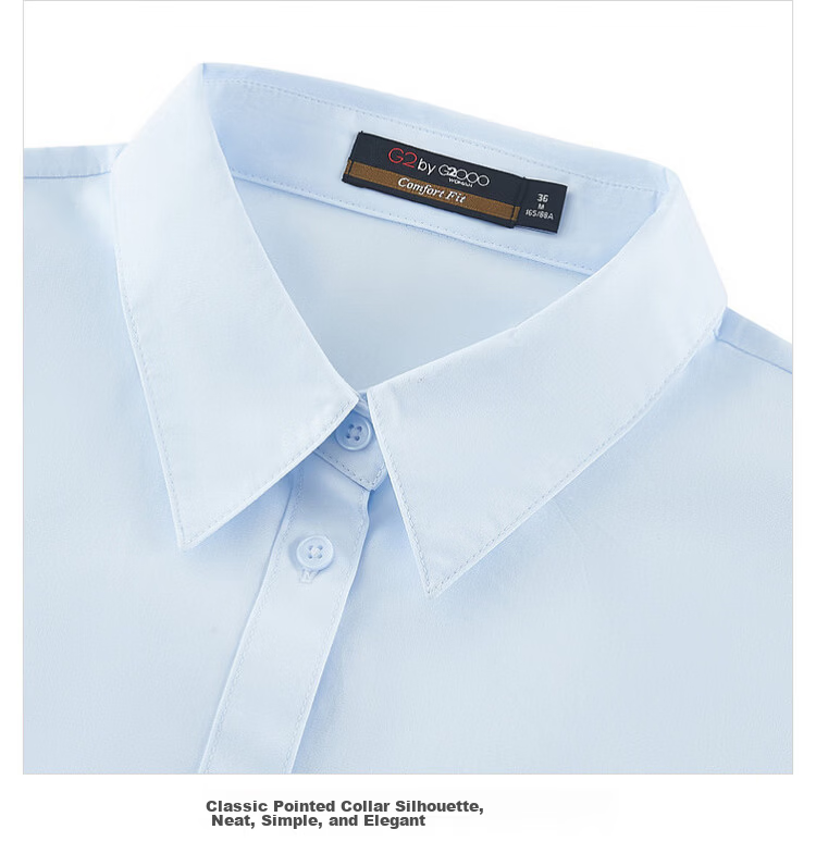 G2000 Women's 2026 Spring Summer Cotton Non-Iron Long Sleeve Shirt with Necklace, Mall Edition 28