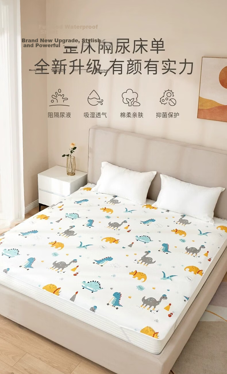 AIBEDILA Large Washable Baby Diaper Pad, Adult Care Mat, Antibacterial Pure Cotton Breathable Bed Sheet, Menstrual Pad, 180*200 2