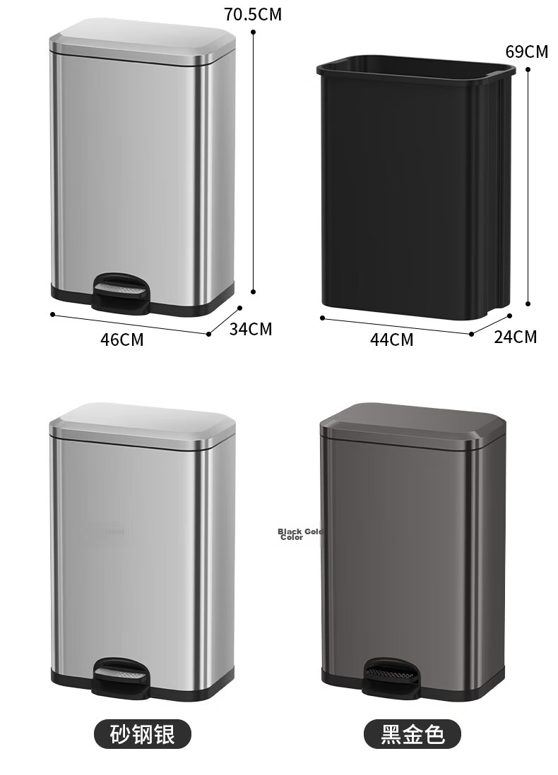 Supercloud Stainless Steel Trash Can Large 20L Flip-Top Upright Indoor Outdoor Mall Hotel Swing Lid Hong Kong Style Garbage Bin 12