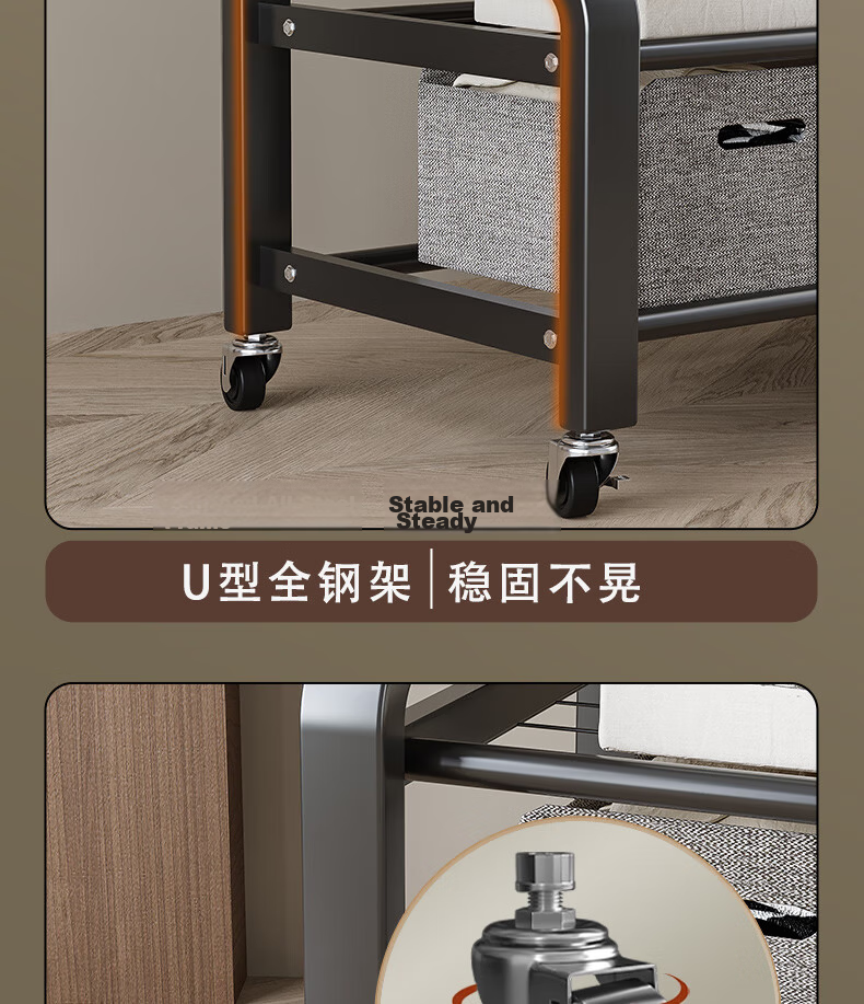 Xiangzhubian Double-Layer Double-Net Floor Standing Coat Rack Clothes Hanger for Dormitory Bedroom Balcony Storage Rack 18