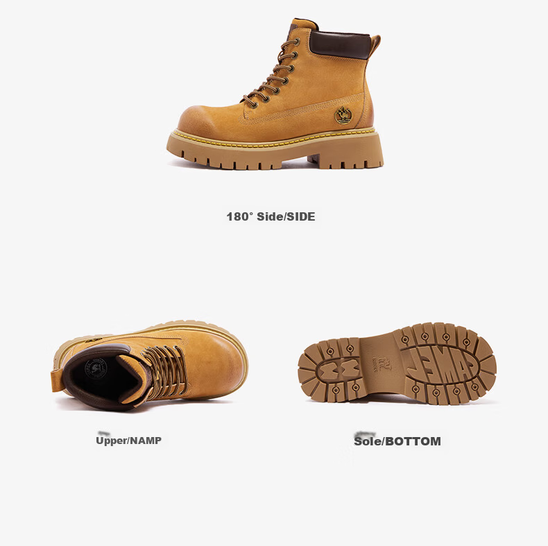 CAMEL [Shanyue] Women's Work Boots, Trendy Thick-Soled Martin Boots, L25W076018A, Khaki (Suede), Size 36 59