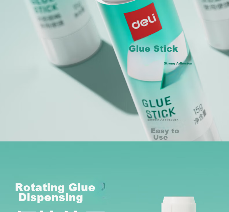 Deli 15g High Viscosity PVP Solid Glue Stick, Formaldehyde-Free, Quick-Drying, Durable, Strong Adhesive, Student Stationery, 12-Pack, Office Supplies 7
