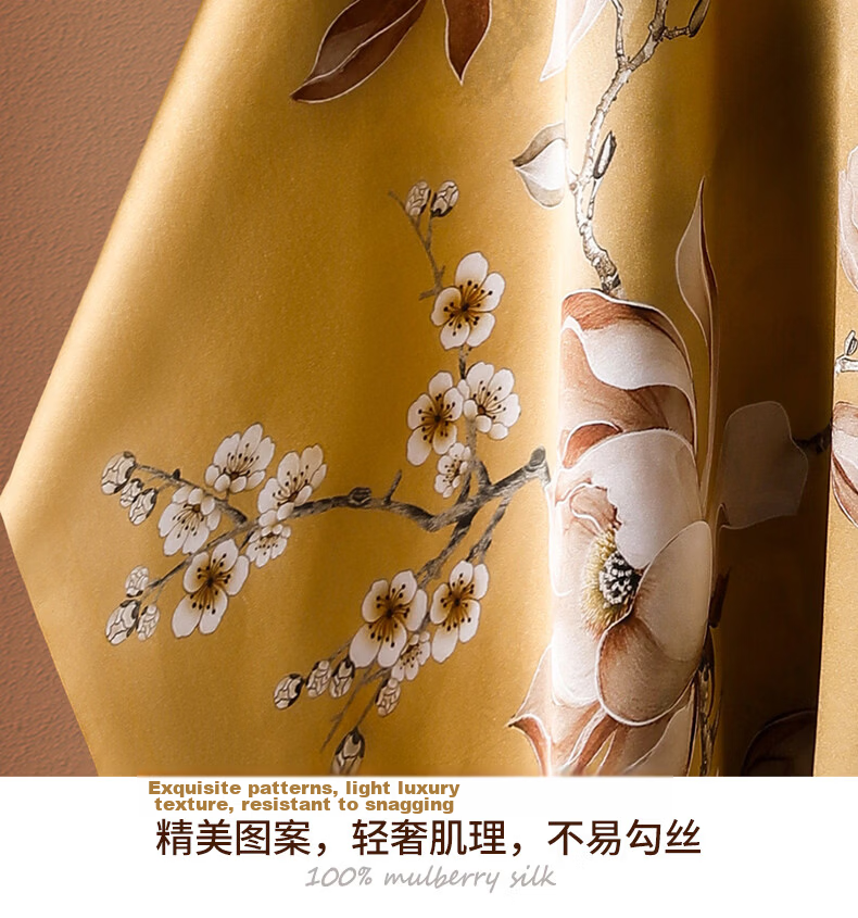 Hangsilk Road Women's Silk Scarf Double-Layer Mulberry Silk Shawl with Chinese Knot Button High-End Birthday Gift for Teacher's Day Mom and Elders 13