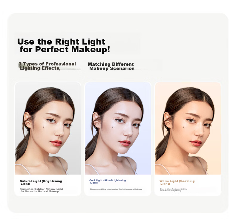 AMIRO LED Smart Makeup Mirror with Light Gift Box, Desktop Vanity Mirror, High-Definition Fill Light Mirror, Wedding Birthday Gift for Women, Mid-Autumn Festival Gift, O2 Koi Red 20