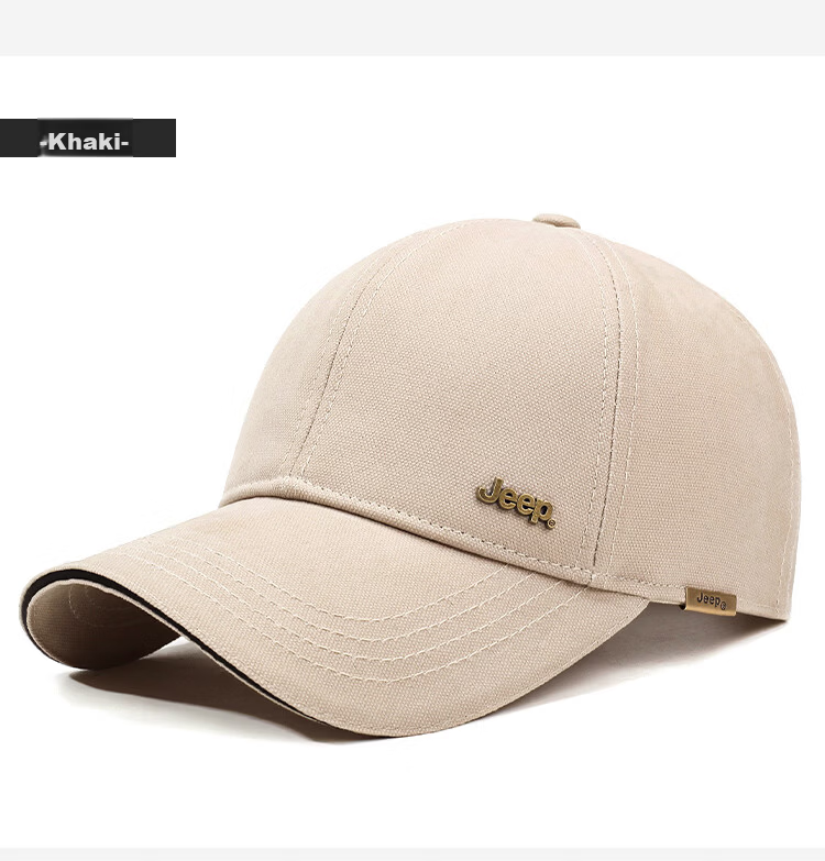 JEEP Men's Baseball Cap Four-Season Pure Cotton Large Size Duckbill Sun Hat Unisex Sun Protection Hat 12