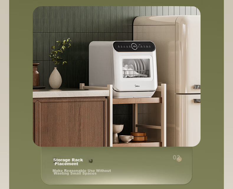 Midea [Kaiduo Desktop M10 Max] Dishwasher, 85°C Hot Air Drying, First-Class Water Efficiency, High-Temperature Sterilization, Double-Layer Basket, Home Use, Small Size, No Installation Required 25